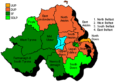 ireland westminster election 2005 map