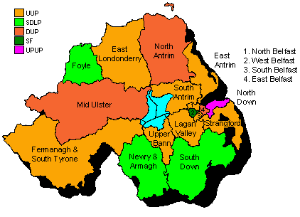 northern ireland westminster election 1987 map