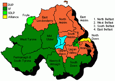 Image result for dup map northern ireland